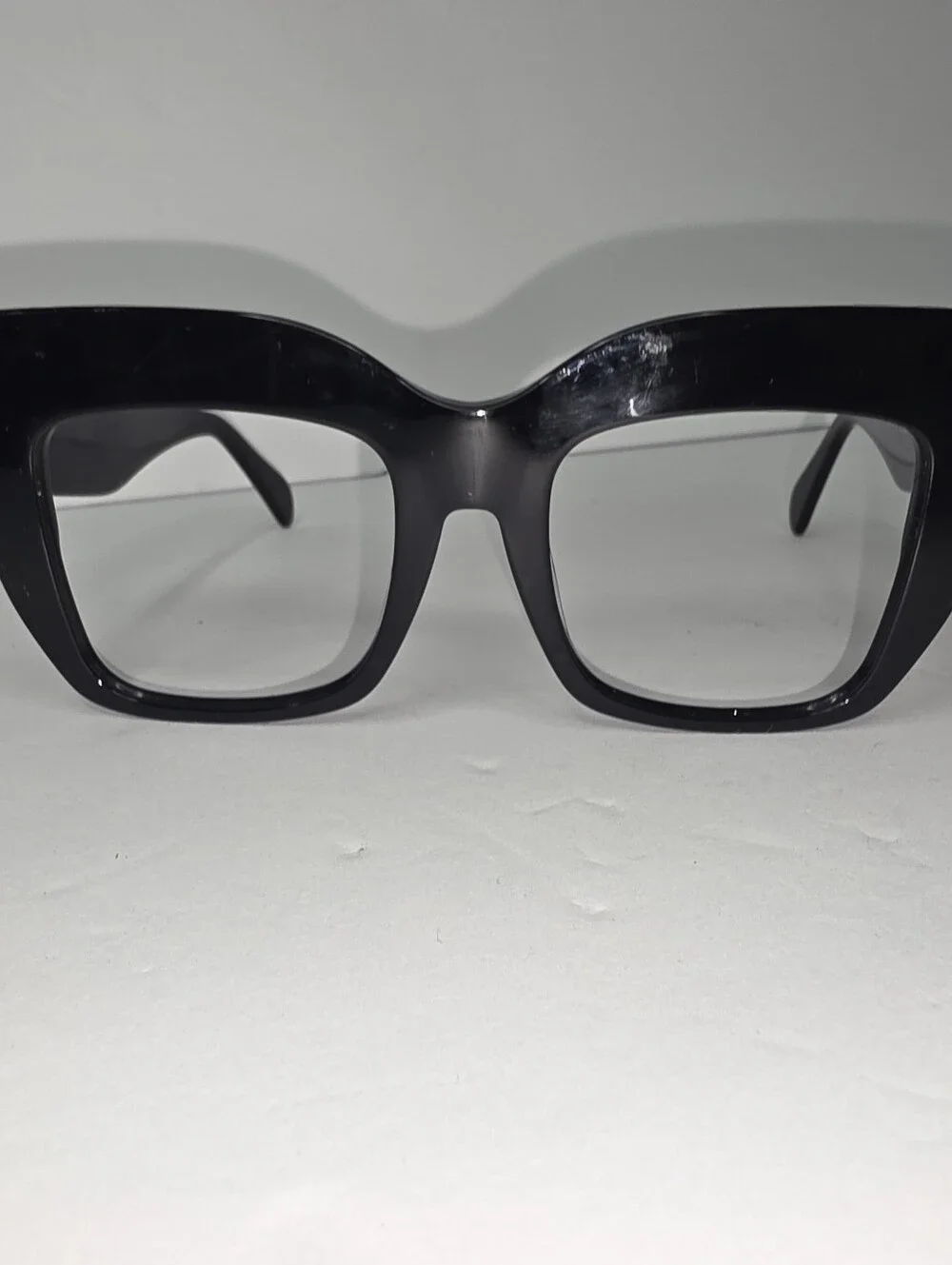 Oversized Square Fashion Eyeglass Frames Clear & Black Bundle 2 Pairs